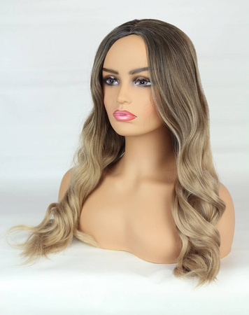 Peruka długa ombre blond brąz fale