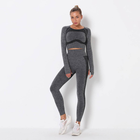 Komplet sportowy legginsy bezszwowe + top 
