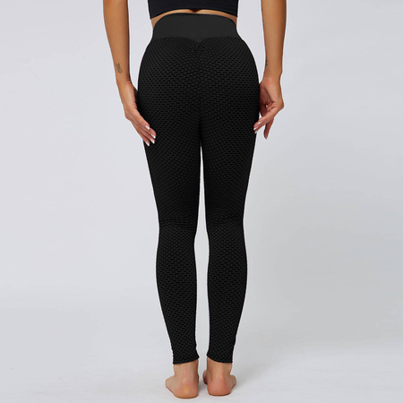 Legginsy sportowe push up wysoki stan karbowane