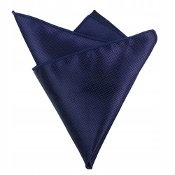 Poszetka męska w drobną kratkę - granatowa