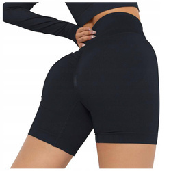 Spodenki sportowe fitness szorty z wysokim stanem