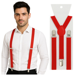 Szelki do spodni 2,5 cm czerwone