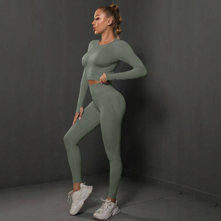 Komplet zestaw sportowy legginsy + top 