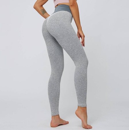 Legginsy sportowe push up wysoki stan karbowane