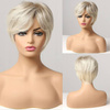 Peruka z grzywką prosta blond krótka