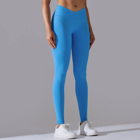 Legginsy sportowe z wysoki stanem i  marszczeniami