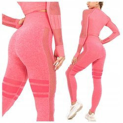 Komplet zestaw sportowy legginsy bezszwowe + top