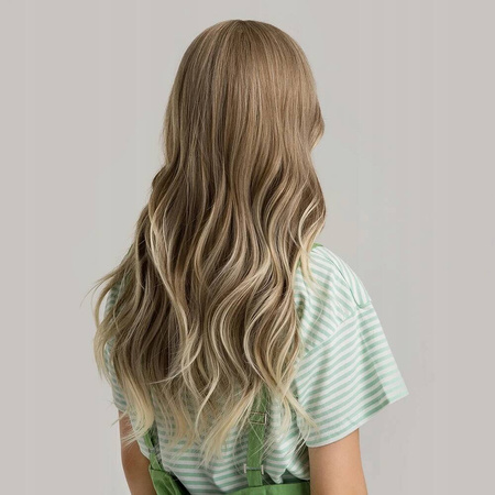 Peruka blond brąz ombre długie włosy grzywka