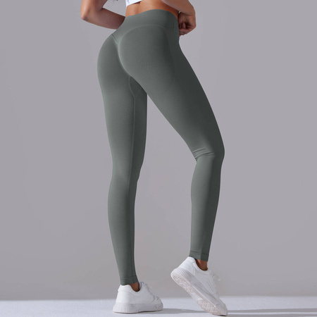 Legginsy sportowe z wysoki stanem i  marszczeniami