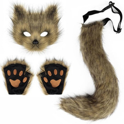 Przebranie lisa ogon pluszowa maska łapki na karnawał