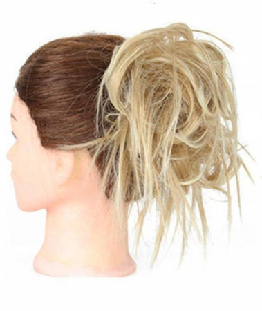 Doczepiany kok na gumce treska gęste włosy