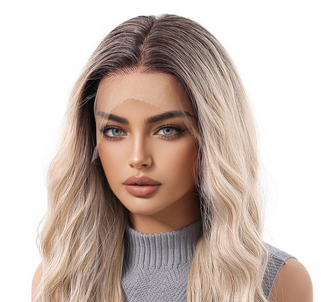 Peruka długa lace front blond fale