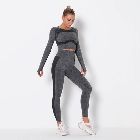 Komplet sportowy legginsy bezszwowe + top 
