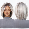 Peruka do ramion lace front platynowa prosta