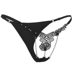 Stringi damskie z cyrkoniami koronka