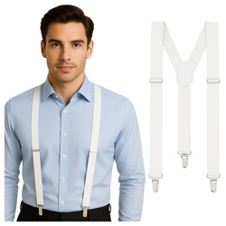 Szelki do spodni 1,5 cm białe