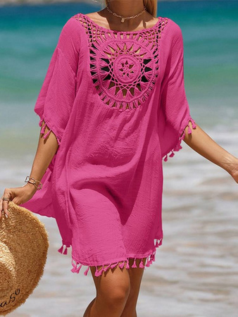 Pareo plażowe sukienka boho frędzle