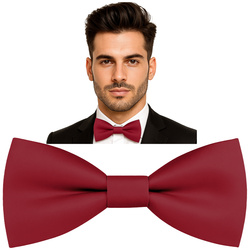 Elegancka muszka męska - CIEMNY CZERWONY