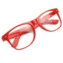 Okulary zerówki kujonki czerwone