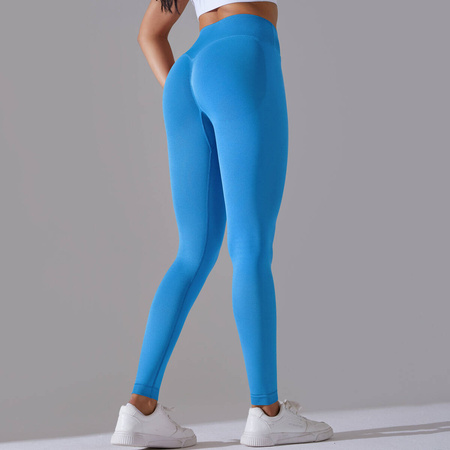 Legginsy sportowe z wysoki stanem i  marszczeniami