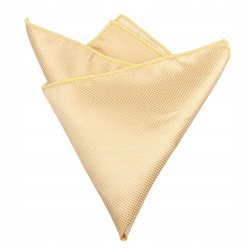 Poszetka męska w drobną kratkę - szampańska