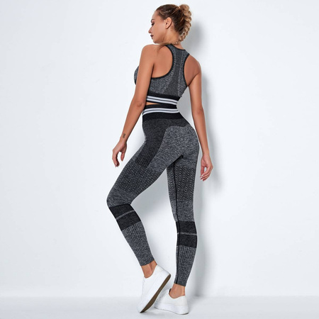 Komplet sportowy legginsy bezszwowe + top 