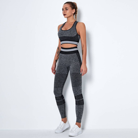 Komplet sportowy legginsy bezszwowe + top 