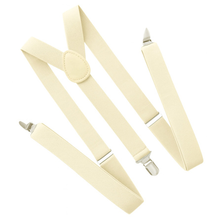 Szelki do spodni 2,5 cm kość słoniowa