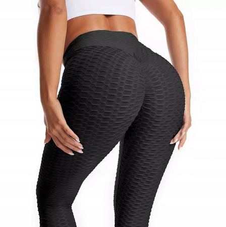 Legginsy sportowe karbowany wzór wysoki stan