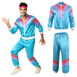 Dres w stylu retro z lat 70. i 80 - niebieski