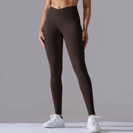 Legginsy sportowe z wysoki stanem i  marszczeniami