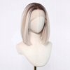 Peruka do ramion lace front platynowa prosta