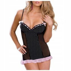 Koszulka damska halka czarna falbanka