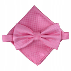 Zestaw mucha + poszetka - różowa