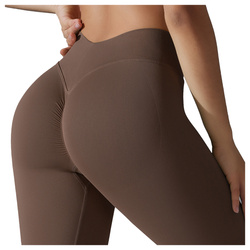 Legginsy sportowe z wysoki stanem i  marszczeniami