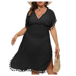 Sukienka plażowa pareo plus size CZARNA