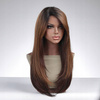 Peruka długa prosta brąz lace front