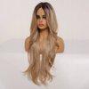 Peruka długa ombre brąz falowana lace front
