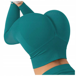 Legginsy sportowe z wysoki stanem i  marszczeniami