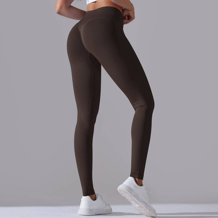 Legginsy sportowe z wysoki stanem i  marszczeniami