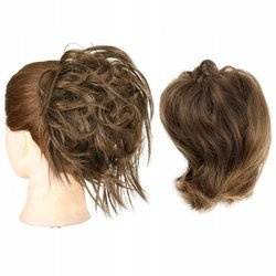 Doczepiany kok na gumce treska gęste włosy