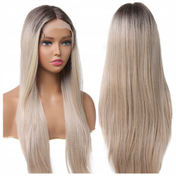 Peruka lace front długa blond brąz