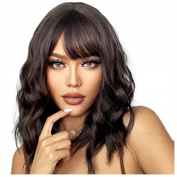 Peruka do ramion grzywka fale