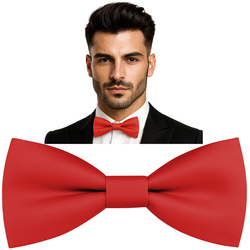 Elegancka muszka męska - CZERWONY