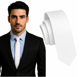 Krawat śledzik biały