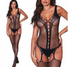 Bodystocking czarne kombinezon