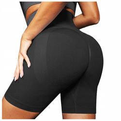 Spodenki sportowe fitness karbowane z wysokim stanem