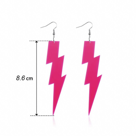 Neonowe kolczyki błyskawice żółte