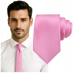 Krawat męski klasyczny - różowy