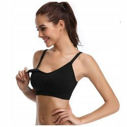 Biustonosz ciążowy stanik bezszwowy do karmienia - czarny